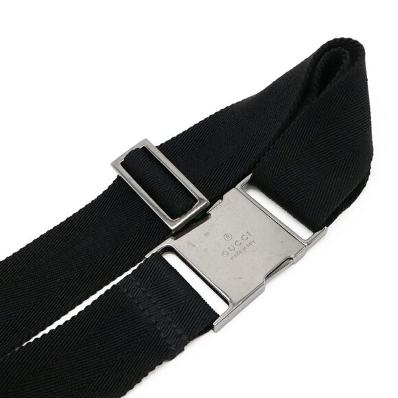 Authentic Gucci GG Supreme Monogram Waist Bag Belt Bag Pouch Mens Black Leather - Picture 9 of 10